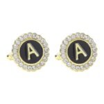 diamond initial cufflinks