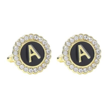 diamond initial cufflinks