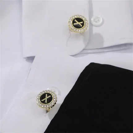diamond initial cufflinks