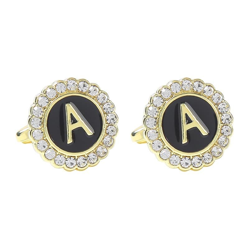 diamond initial cufflinks