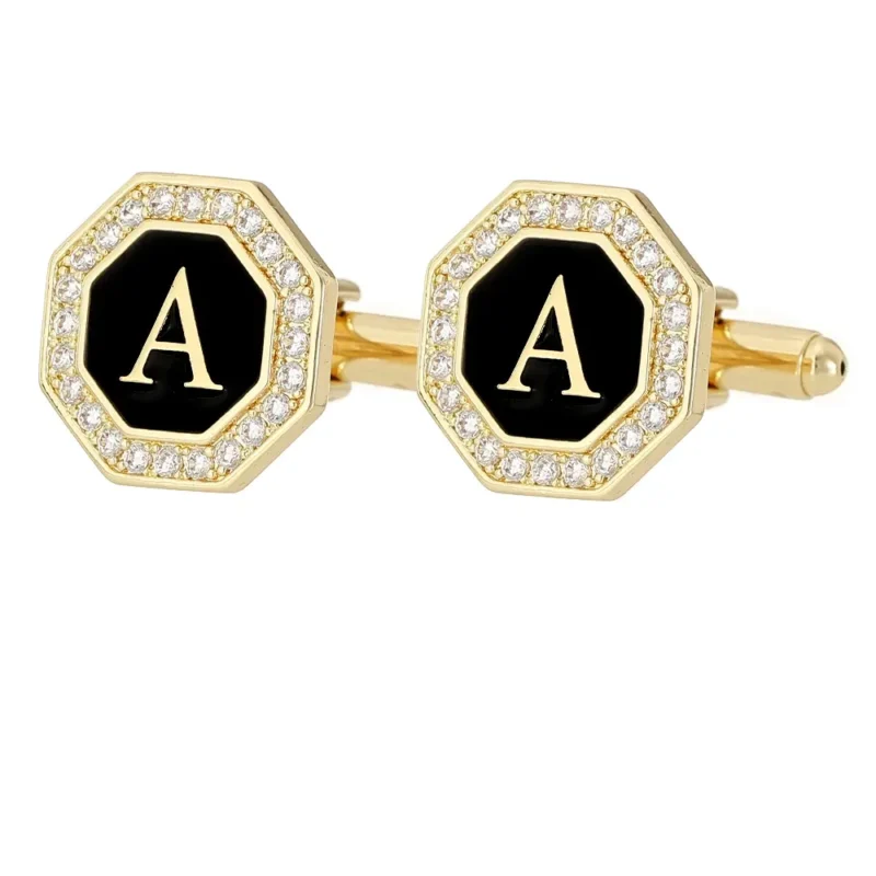 gold initial cufflinks
