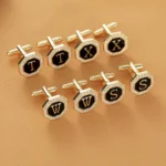 gold initial cufflinks