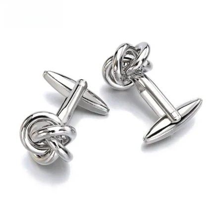 silver knot cufflinks