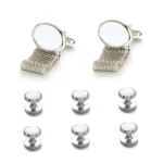 silver tuxedo studs