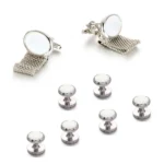 silver tuxedo studs